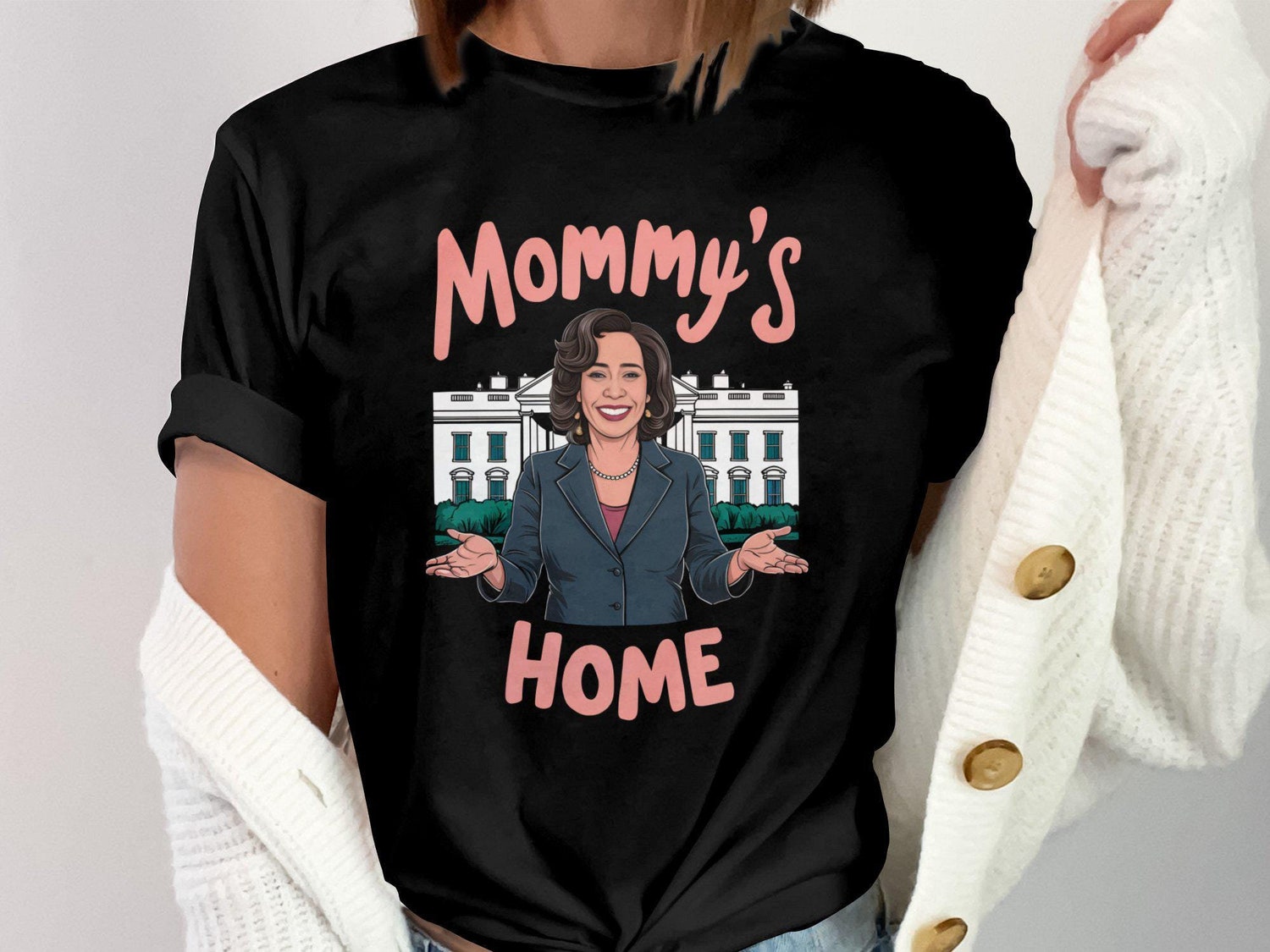 Funny Kamala Harris T-Shirt Mommy's Home Shirt USA Politics Tee Kamala Harris 2024 Election Shirt image 0