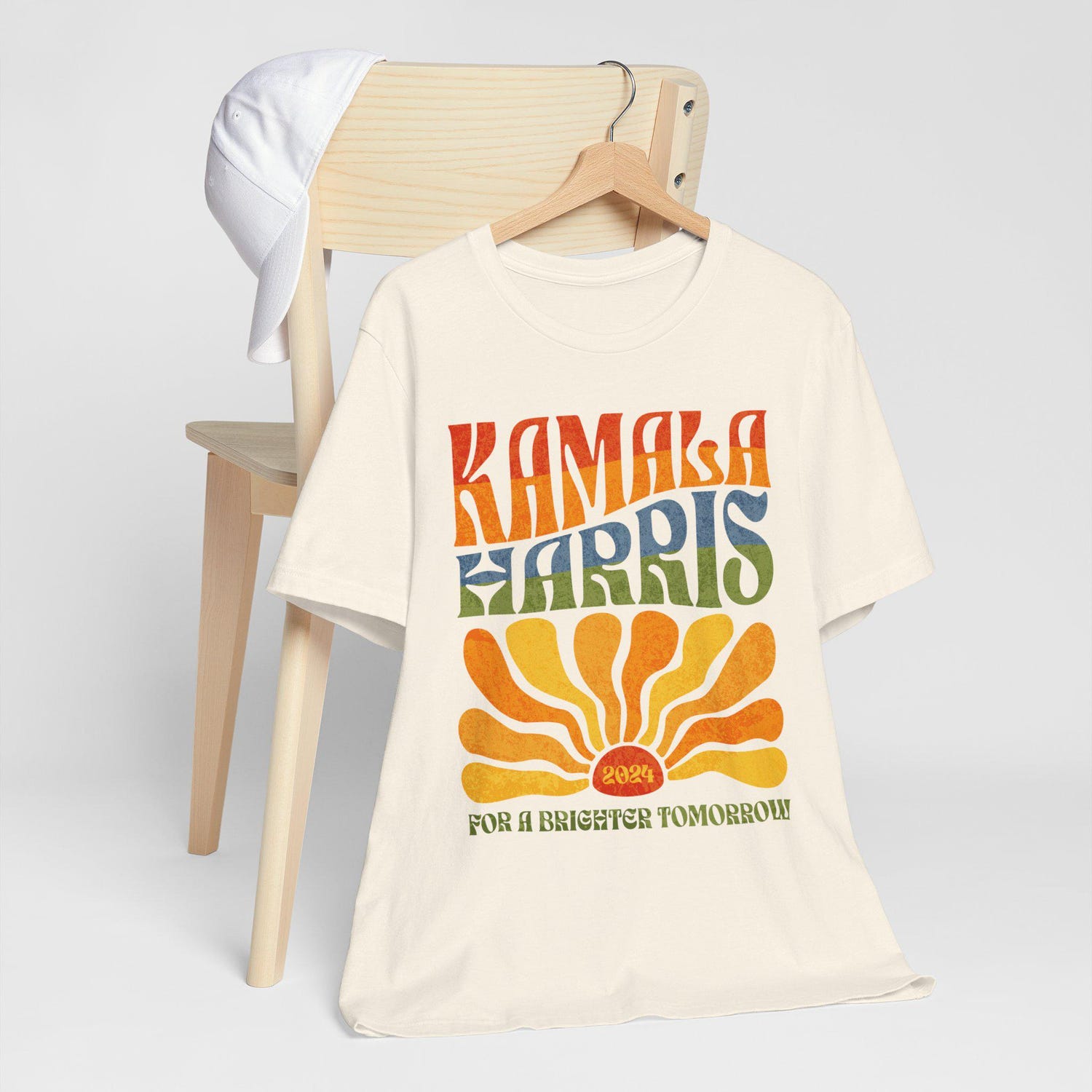 Kamala Harris 2024 Shirt Boho Aesthetic Retro Tee LGBTQIA Rainbow Vote Democrat Election Shirt image 7