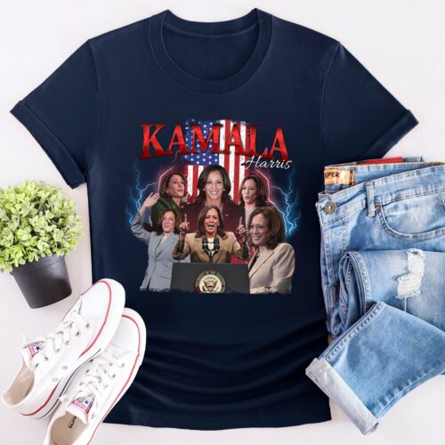 Kamala Harris 2024 Shirt Retro 90s Vintage Kamala Rally Photo T-Shirt Election 2024 Tee image 0