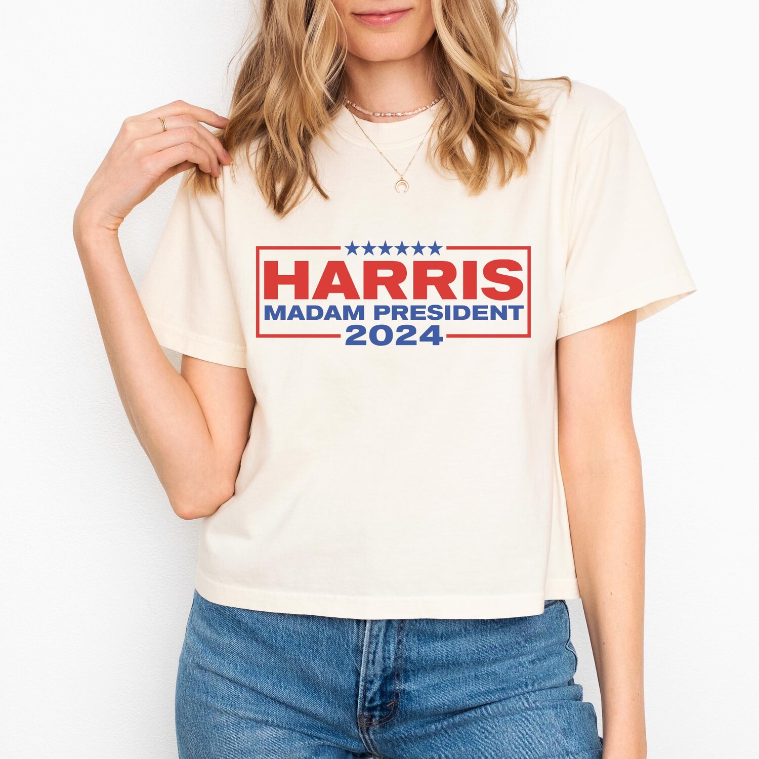 Kamala Harris 2024 Crop Tee Graphic Shirt Madam President Top image 3