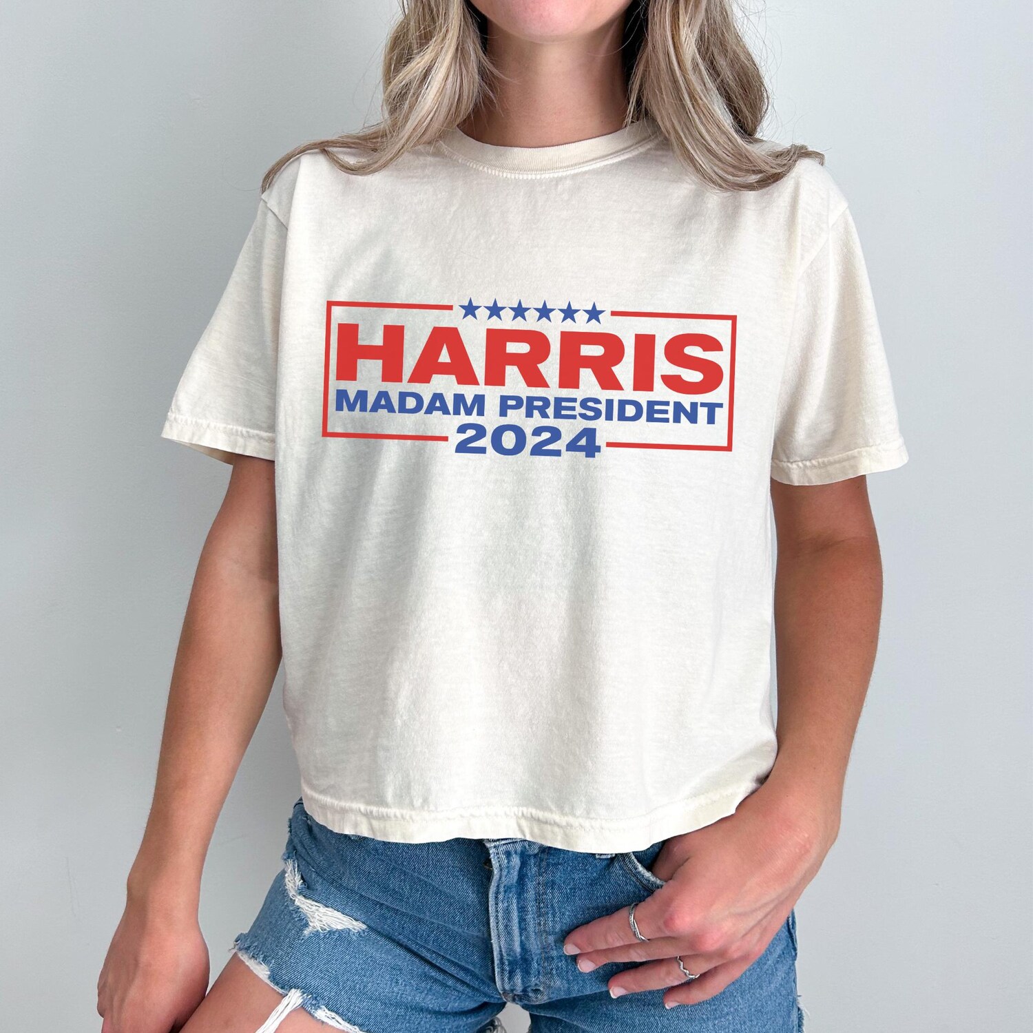 Kamala Harris 2024 Crop Tee Graphic Shirt Madam President Top image 4