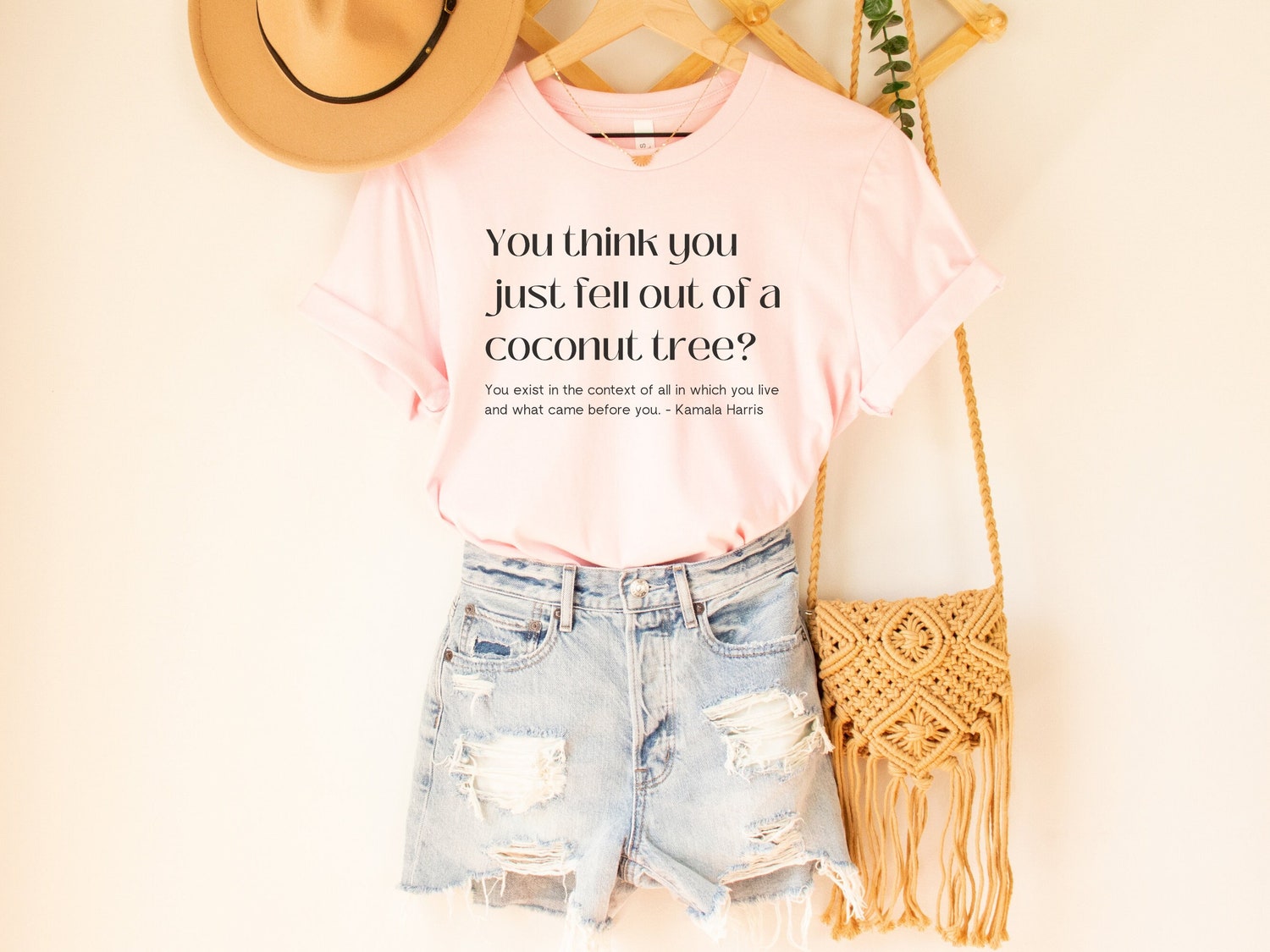 Kamala Harris Coconut Tree Quote Shirt Funny Political Tee Madam President 2024 image 0
