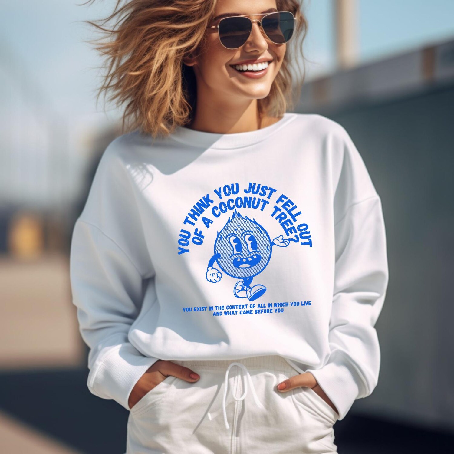 Kamala Harris Sweatshirt You Think You Fell Out Of A Coconut Tree Funny 2024 Campaign Apparel image 5