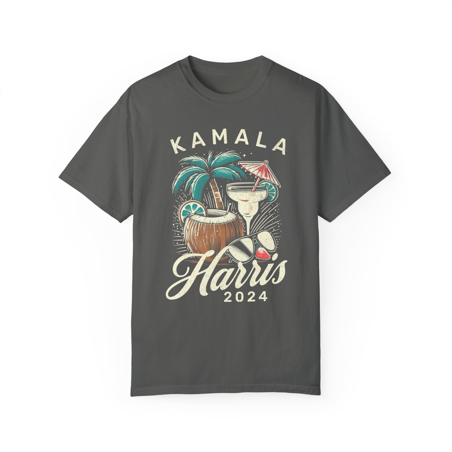 Kamala Harris 2024 Coconut Tree Shirt Vote Blue Democrat Election T-Shirt Madam President Tee image 2