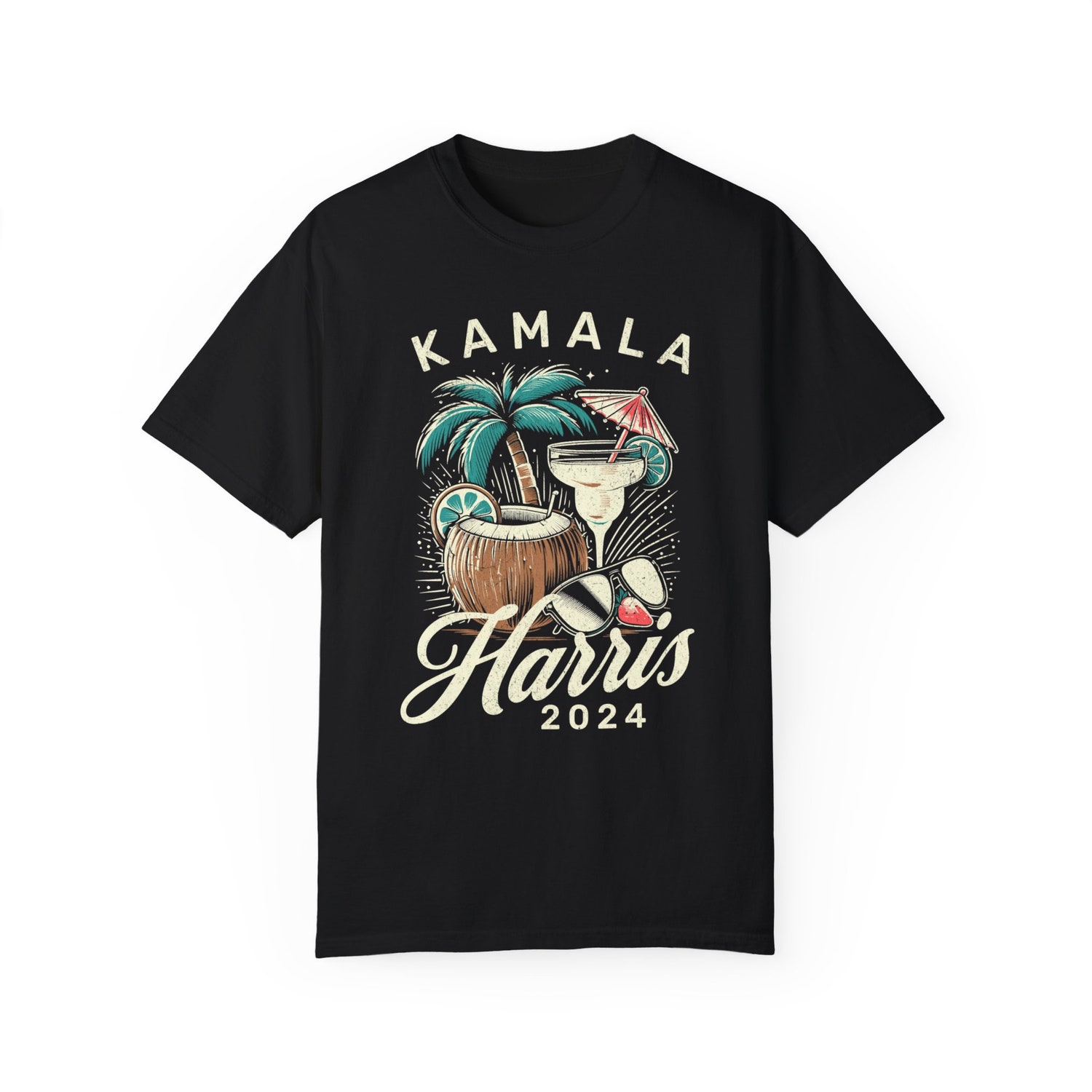 Kamala Harris 2024 Coconut Tree Shirt Vote Blue Democrat Election T-Shirt Madam President Tee image 5