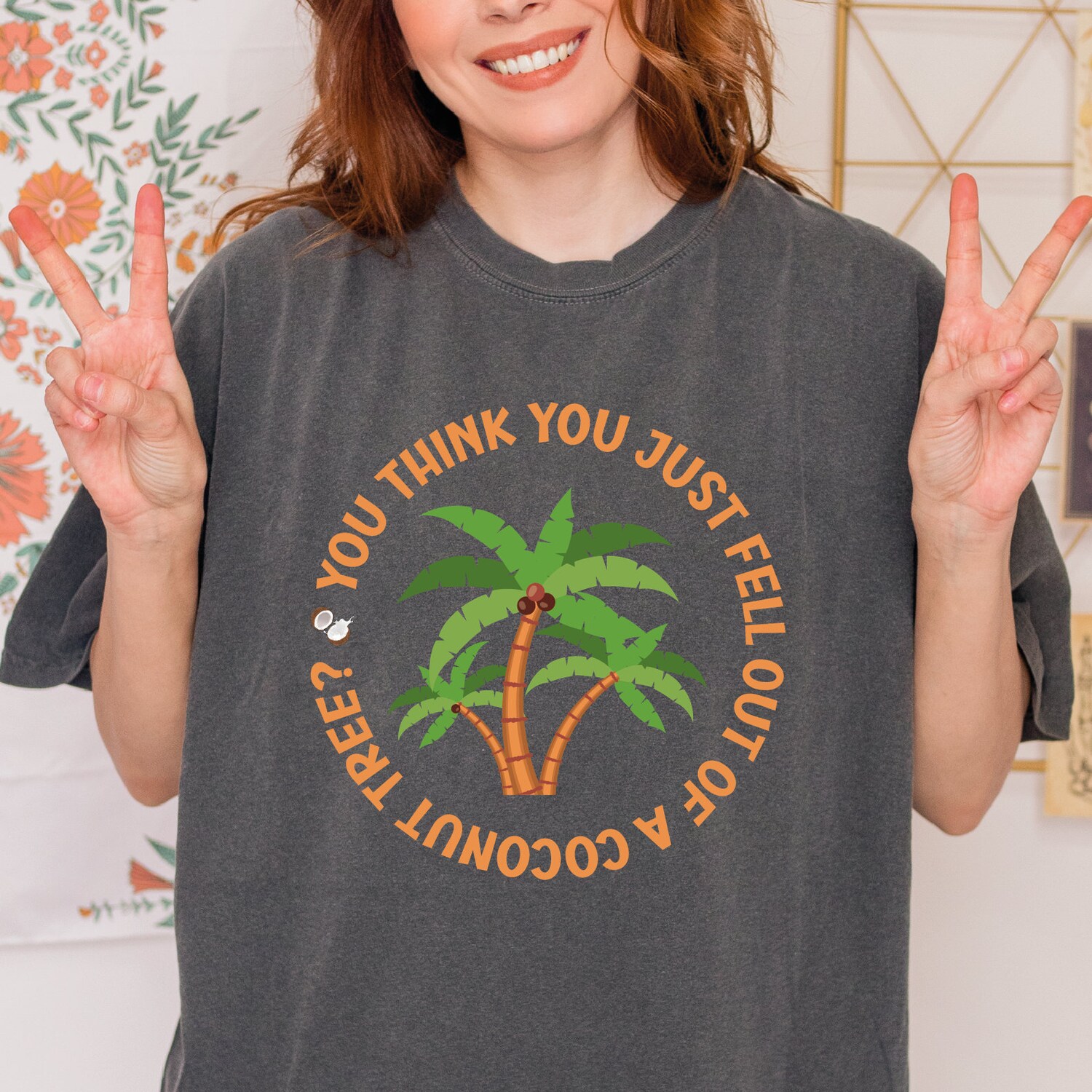 Kamala Harris Quote Shirt You Think You Just Fall Out of a Coconut Tree Presidential Vote Tee image 1