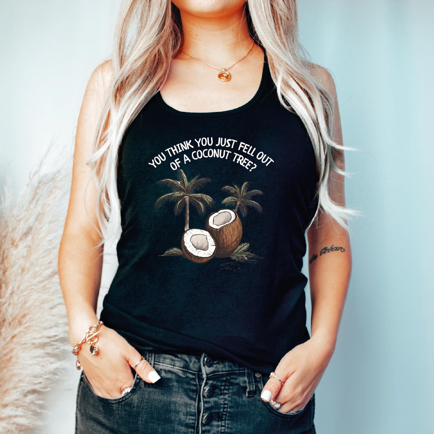 Kamala Harris Coconut Tree Quote Tank Top Racerback Madam President Shirt image 2