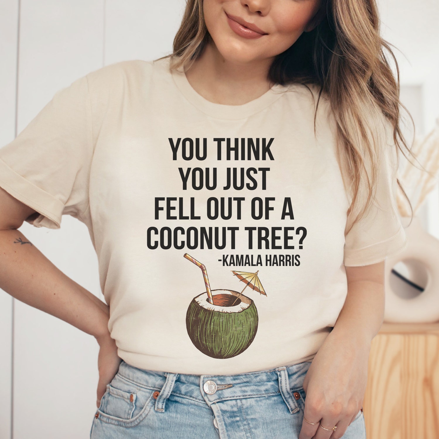 Kamala Harris 2024 Shirt Democratic Supporter Gift Coconut Tree KHive Rally Tee image 3