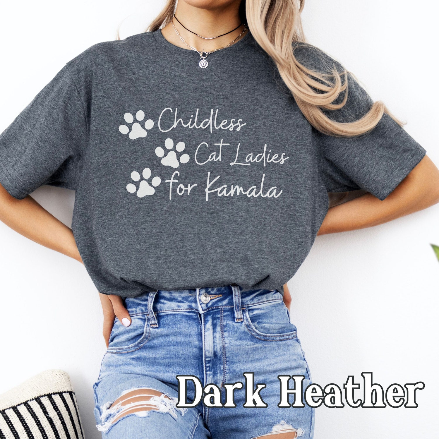 Kamala Harris Shirt for Cat Lovers Pro Kamala 2024 Women's Rights Activist Tee image 3