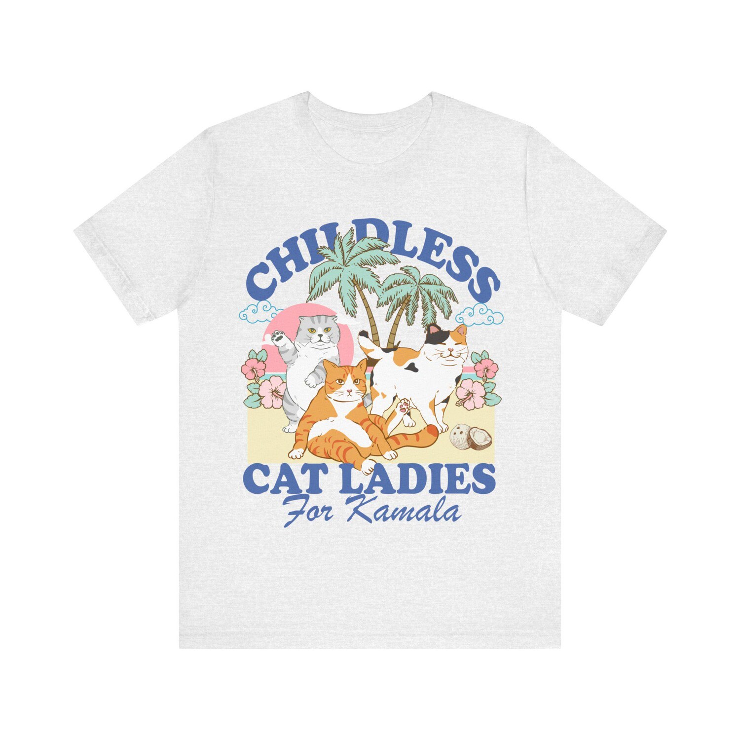 Kamala Harris Childless Cat Lady Shirt | Vote Blue Suffragette Social Democrat Tee image 4