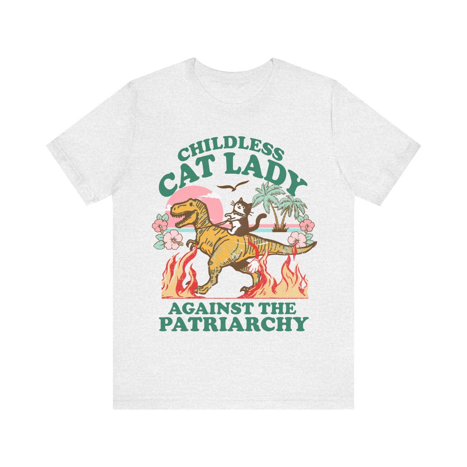 Childless Cat Lady Against Patriarchy Anti-Fascist Social Democrat Feminist Shirt image 4