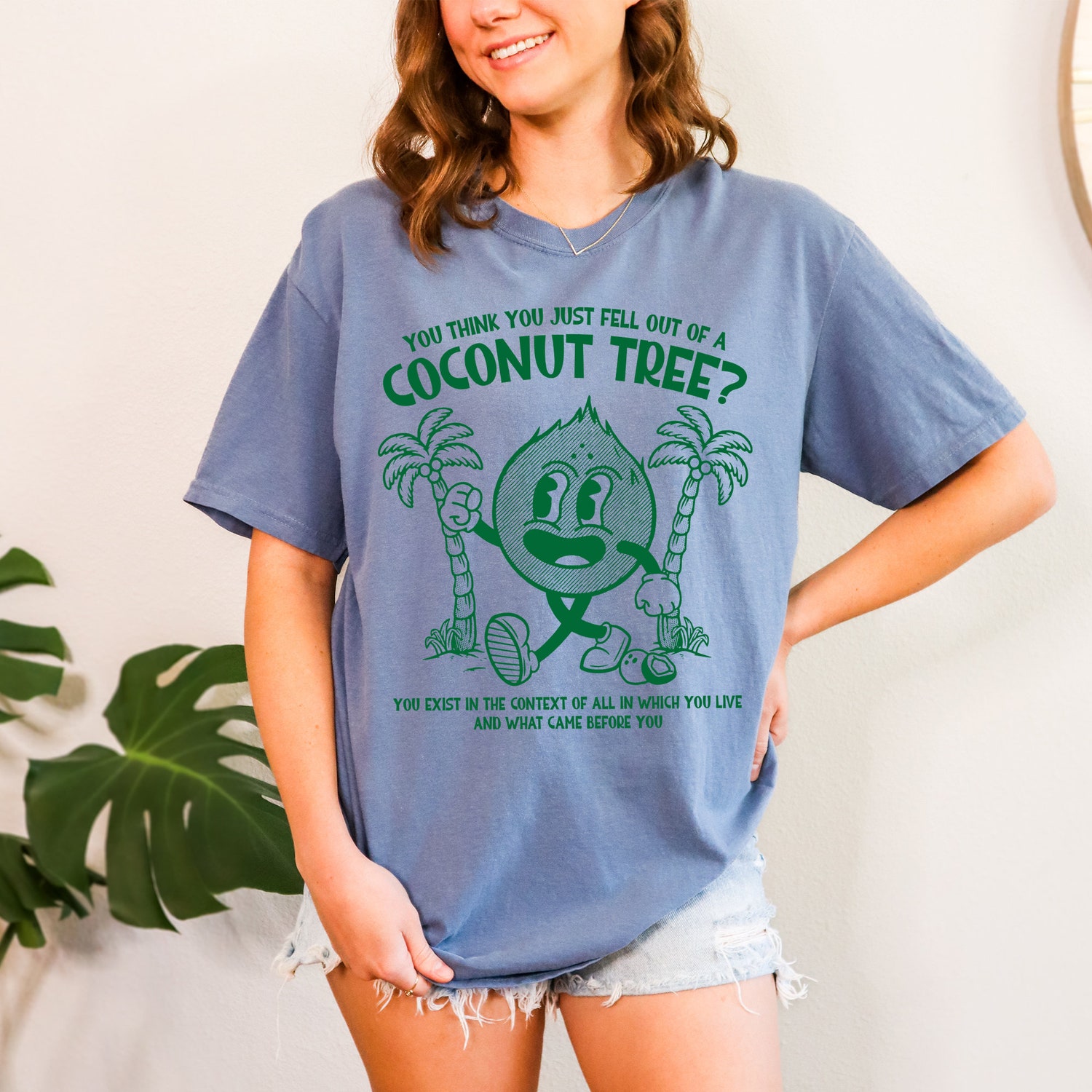 You Think You Just Fell Out Of A Coconut Tree Shirt Madam President 2024 Election Tee Vote Blue Shirt image 2