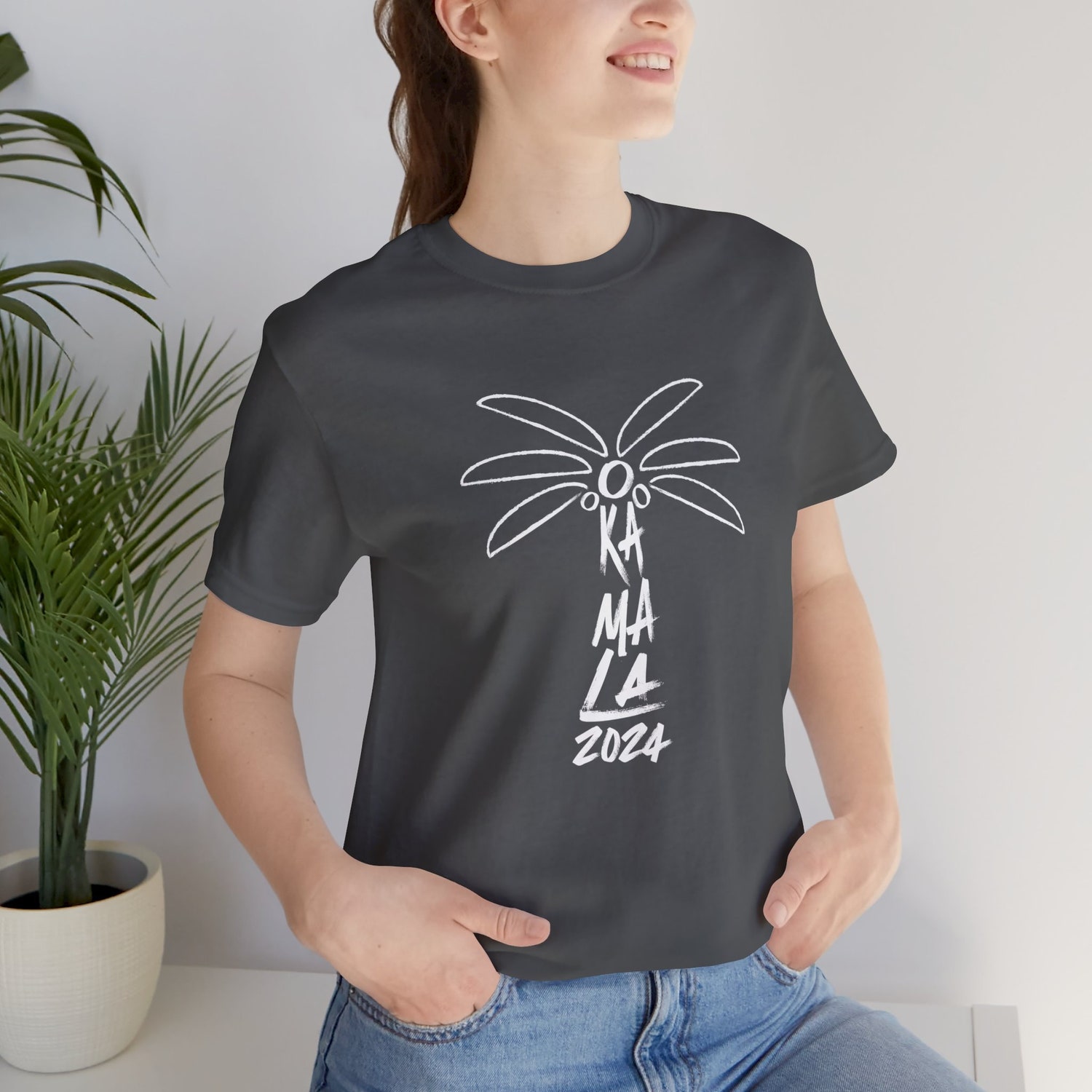 Kamala Coconut Tree 2024 Shirt Modern Minimalist Kamala Harris President Unisex Tee image 1