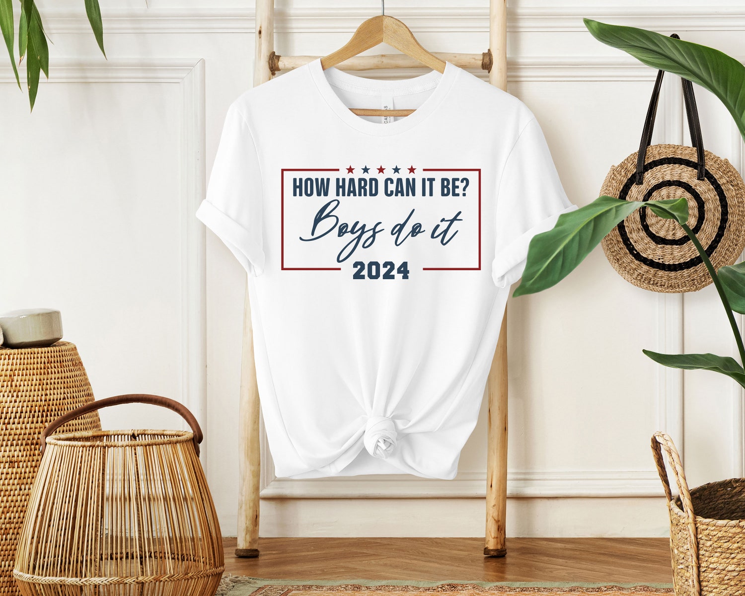 Kamala Harris 2024 Shirt How Hard Can It Be Boys Do It Feminist Vote for Women Tee image 3