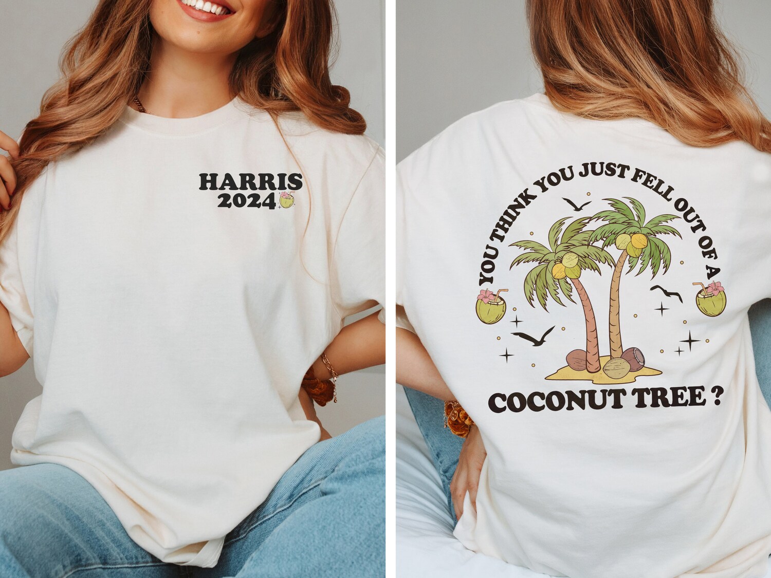 Kamala Harris 2024 Shirt Political Meme Democrat Coconut Tree Quote Tee image 0