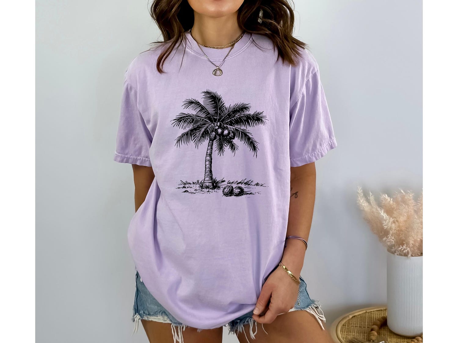 Coconut Tree Graphic Tee Blue Coconut Tree Shirt for Men Women image 8