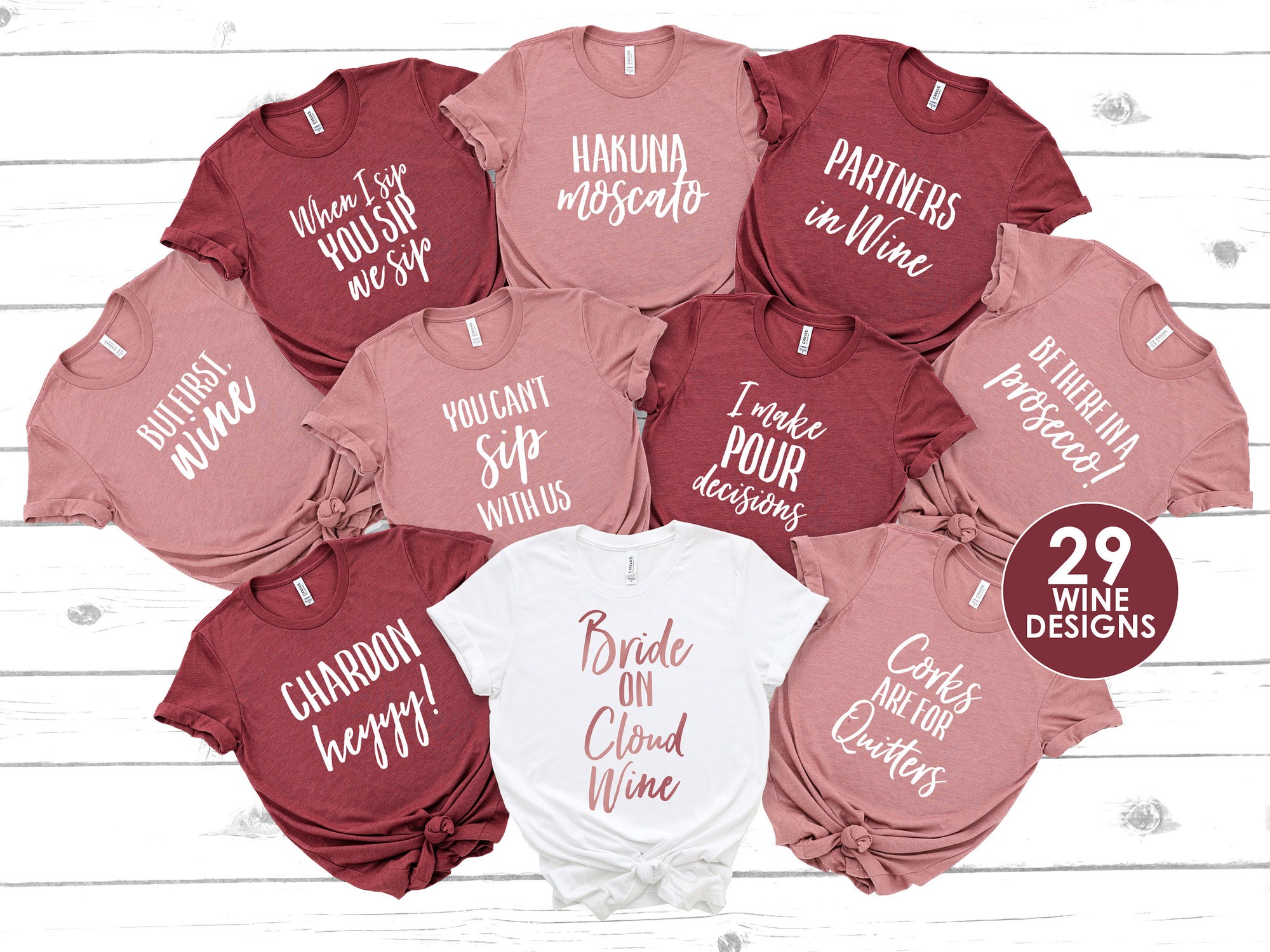 Wine Bachelorette Party Shirts: Hakuna Moscato Wine Tasting & Funny Tees image 1