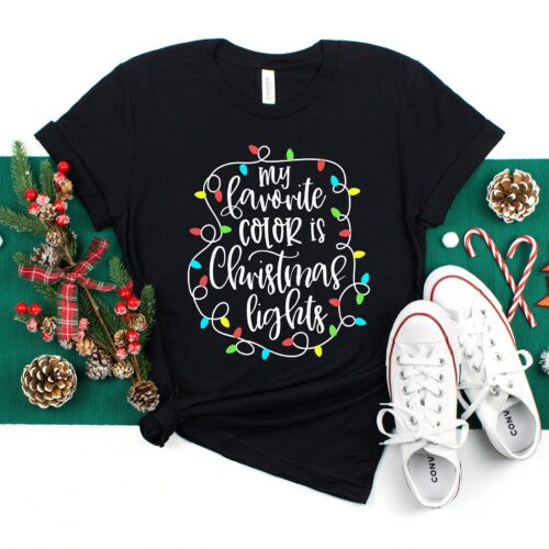 Merry Christmas Tee Christmas Lights Family Matching Gift image 0