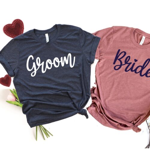 Bride & Groom Matching Shirts - Wedding & Bachelorette Party Tees image 0