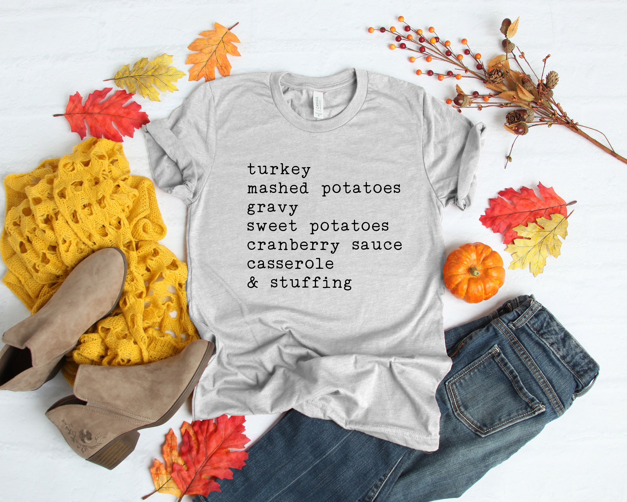 Thanksgiving Dinner Shirt Turkey Mashed Potatoes Gravy image 2