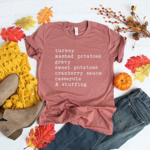 Thanksgiving Dinner Shirt Turkey Mashed Potatoes Gravy image 0