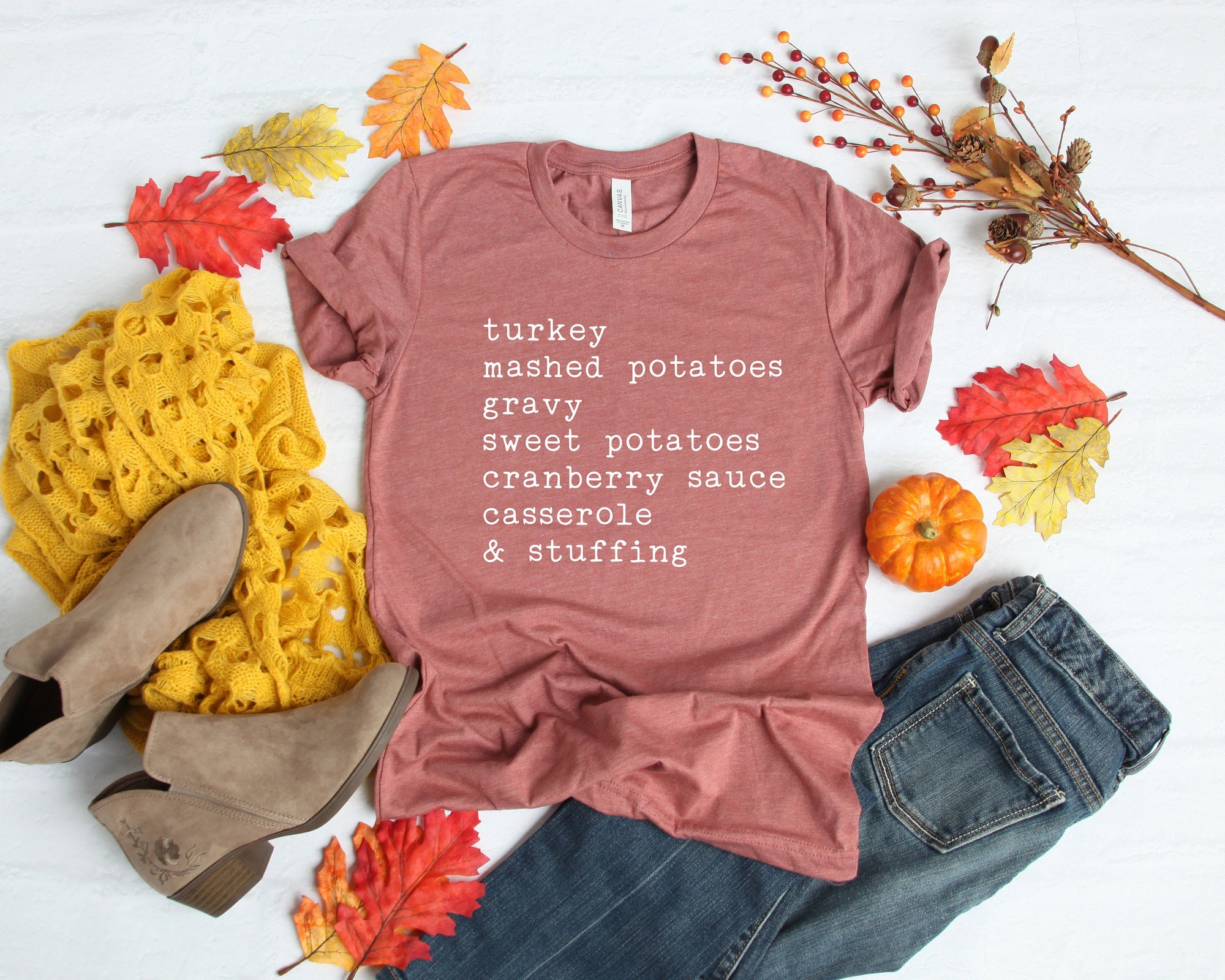 Thanksgiving Dinner Shirt Turkey Mashed Potatoes Gravy image 0