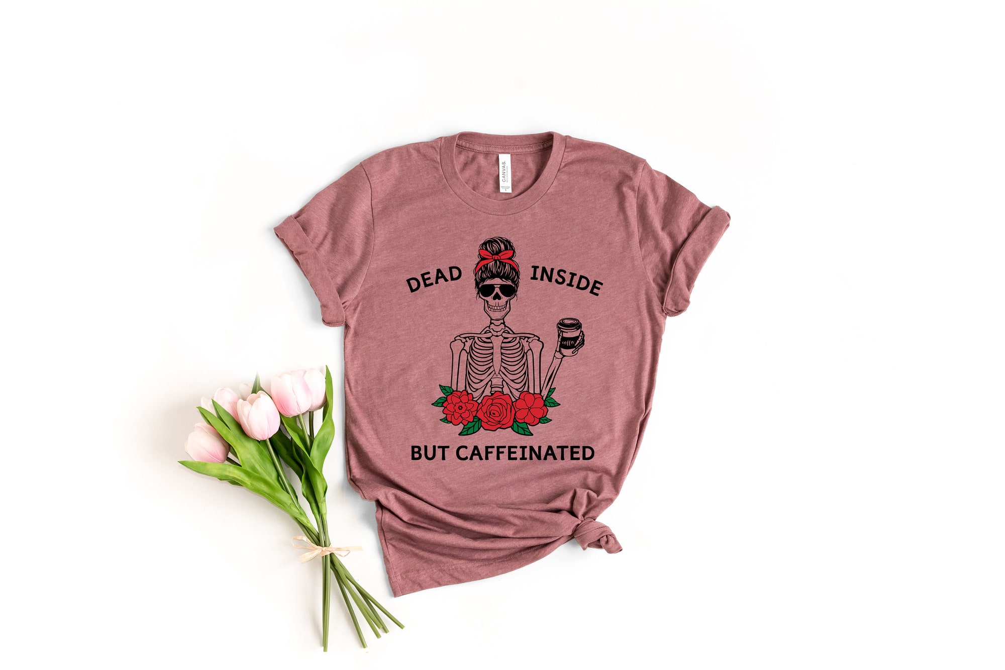 Dead Inside But Caffeinated Shirt, Halloween Skeleton Shirt, Halloween Horror Shirt, Hocus Pocus Shirt, Horror Movie Shirt, Halloween Shirt image 2