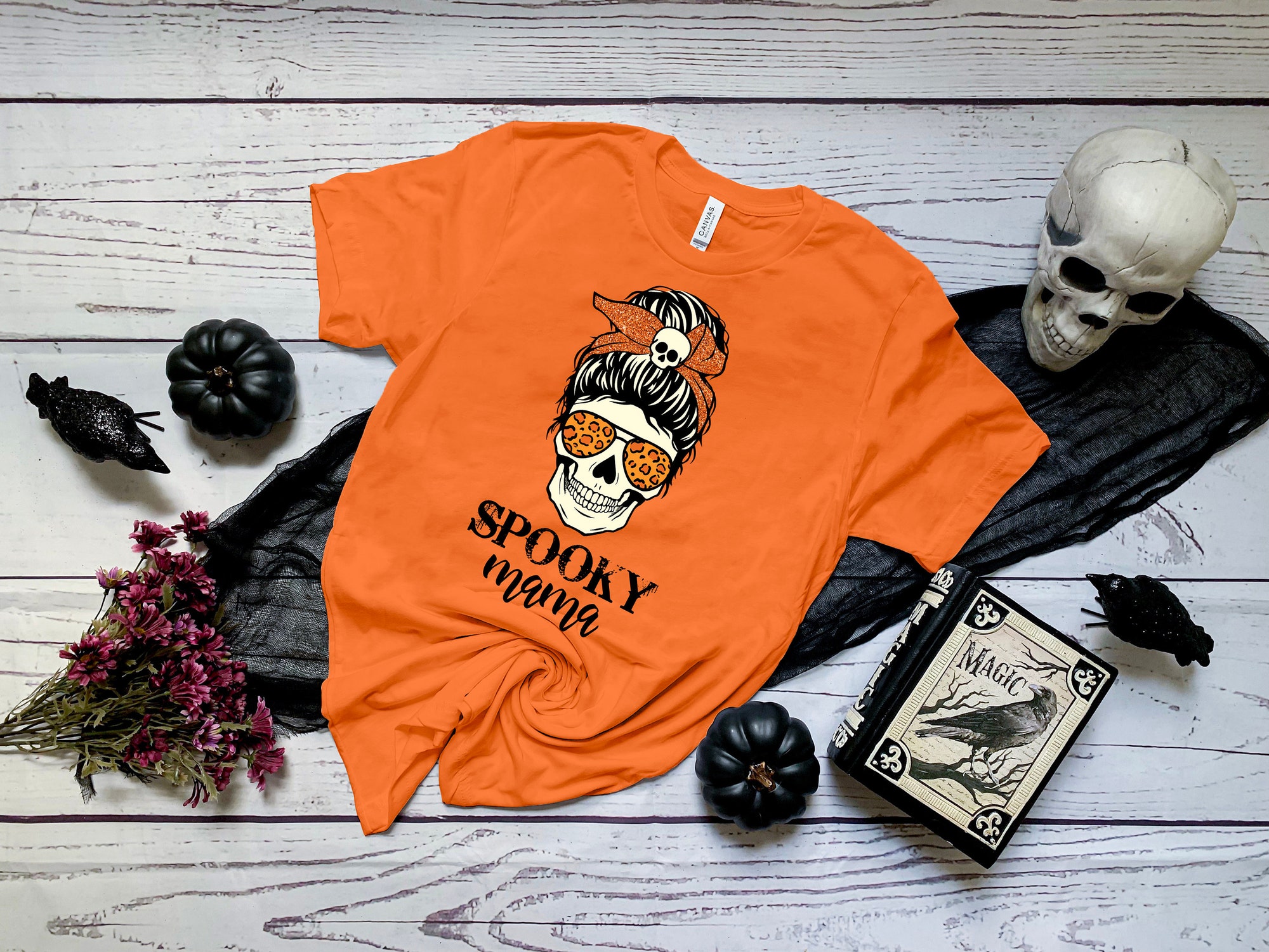 Spooky Mama Halloween Horror Shirt image 1