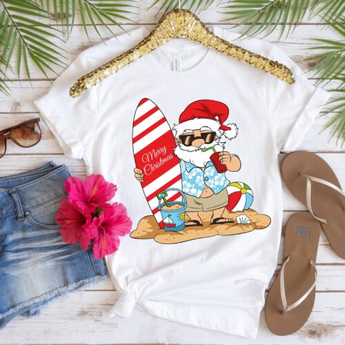 Christmas in July Summer Santa Vacation Shirt image 0