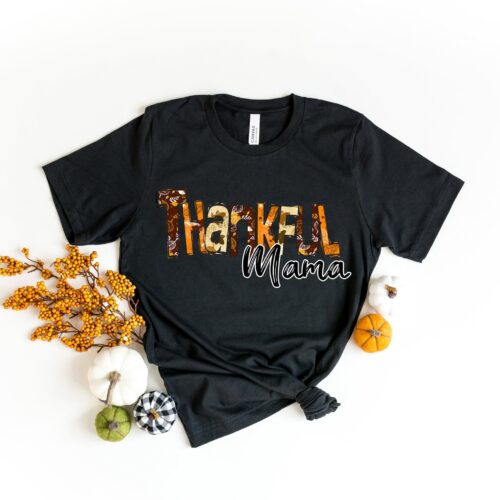 Thankful Mama Shirt: Thankful Grateful Blessed Thanksgiving Shirt image 1