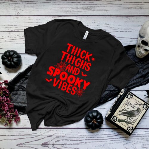 Thick Things And Spooky Vibes Halloween Town Shirt image 0