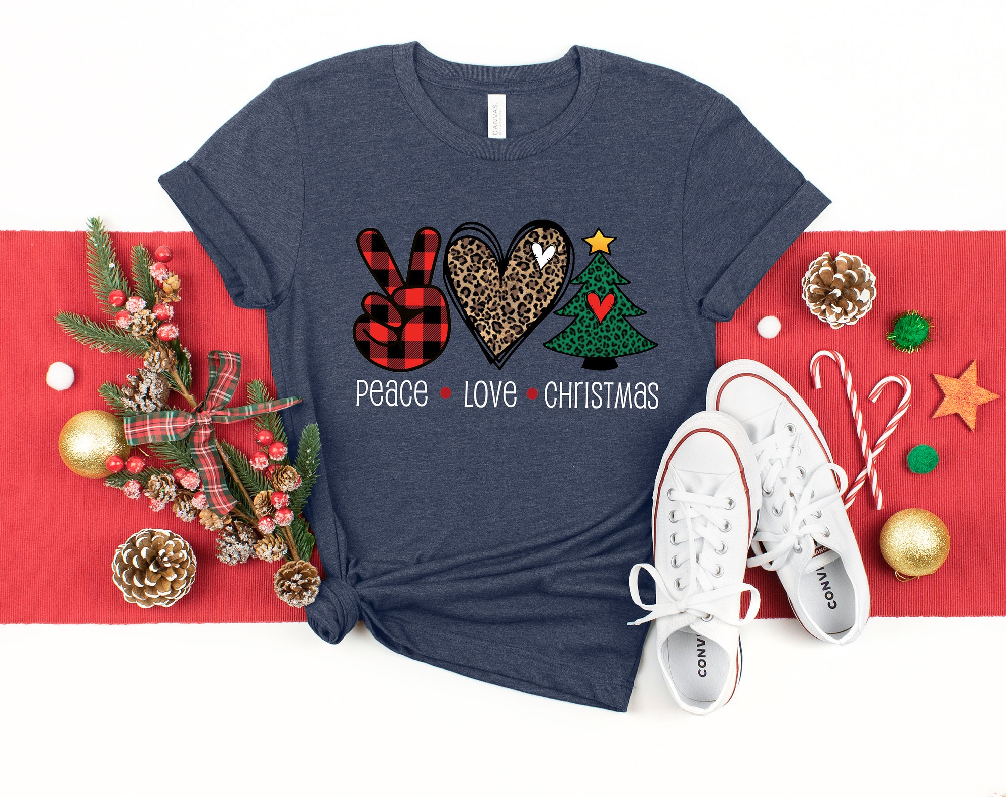 Peace Love Christmas Shirt: Y'all Tee Matching Family Holiday Cheer image 1