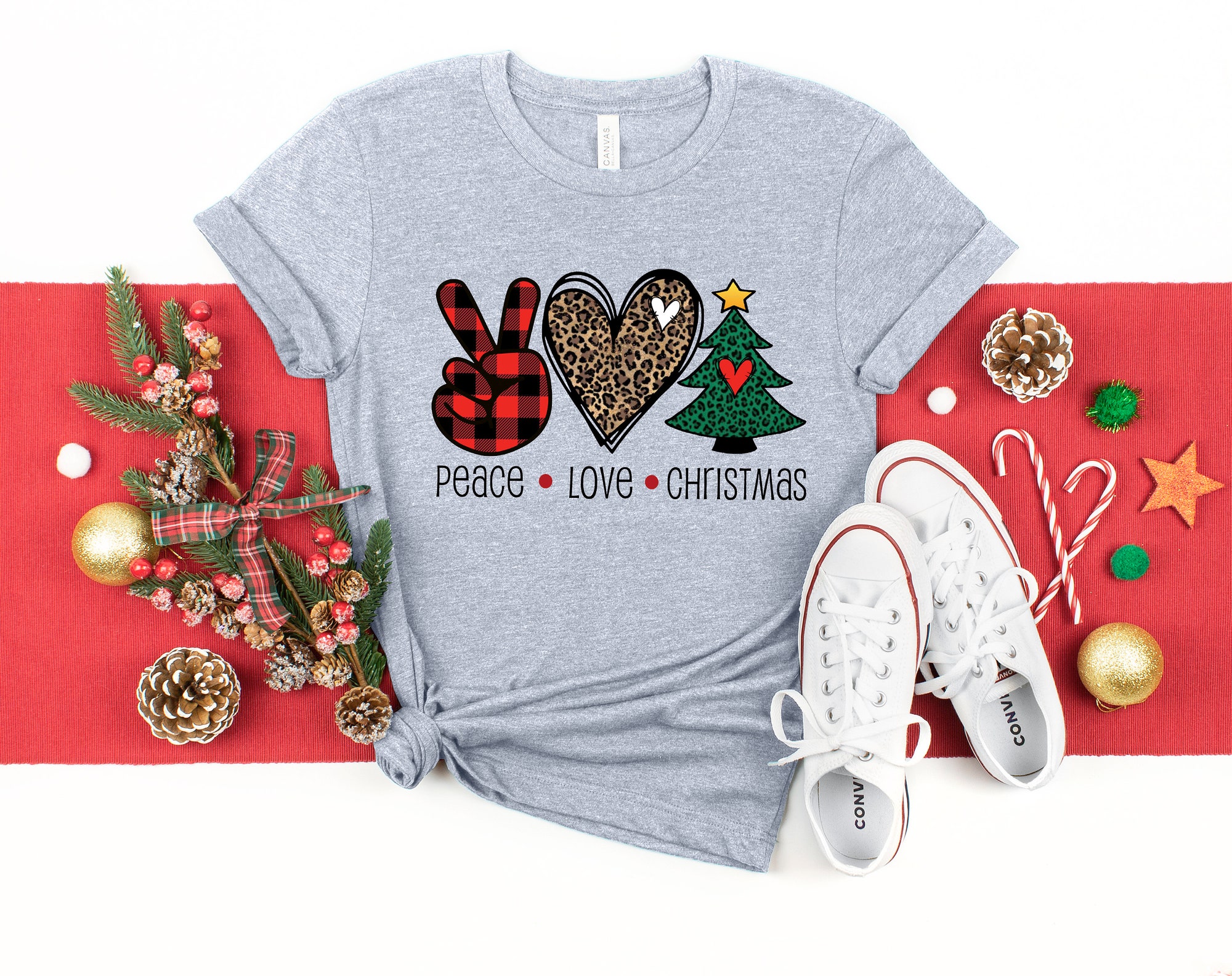 Peace Love Christmas Shirt: Y'all Tee Matching Family Holiday Cheer image 3