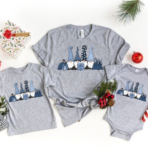 Christmas Gift Gnome Shirt: Family Matching Tee Holiday Cheer image 0