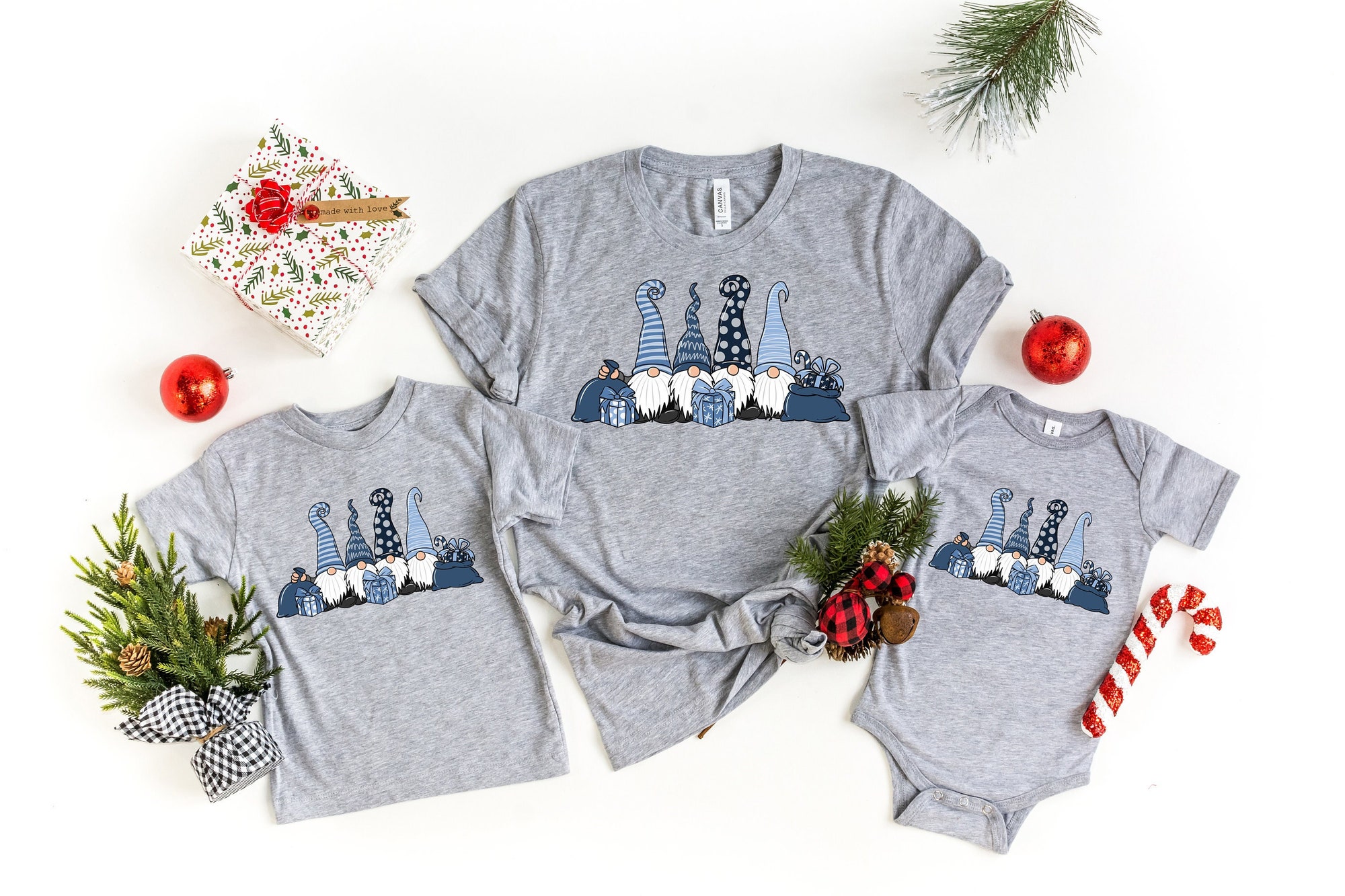Christmas Gift Gnome Shirt: Family Matching Tee Holiday Cheer image 0