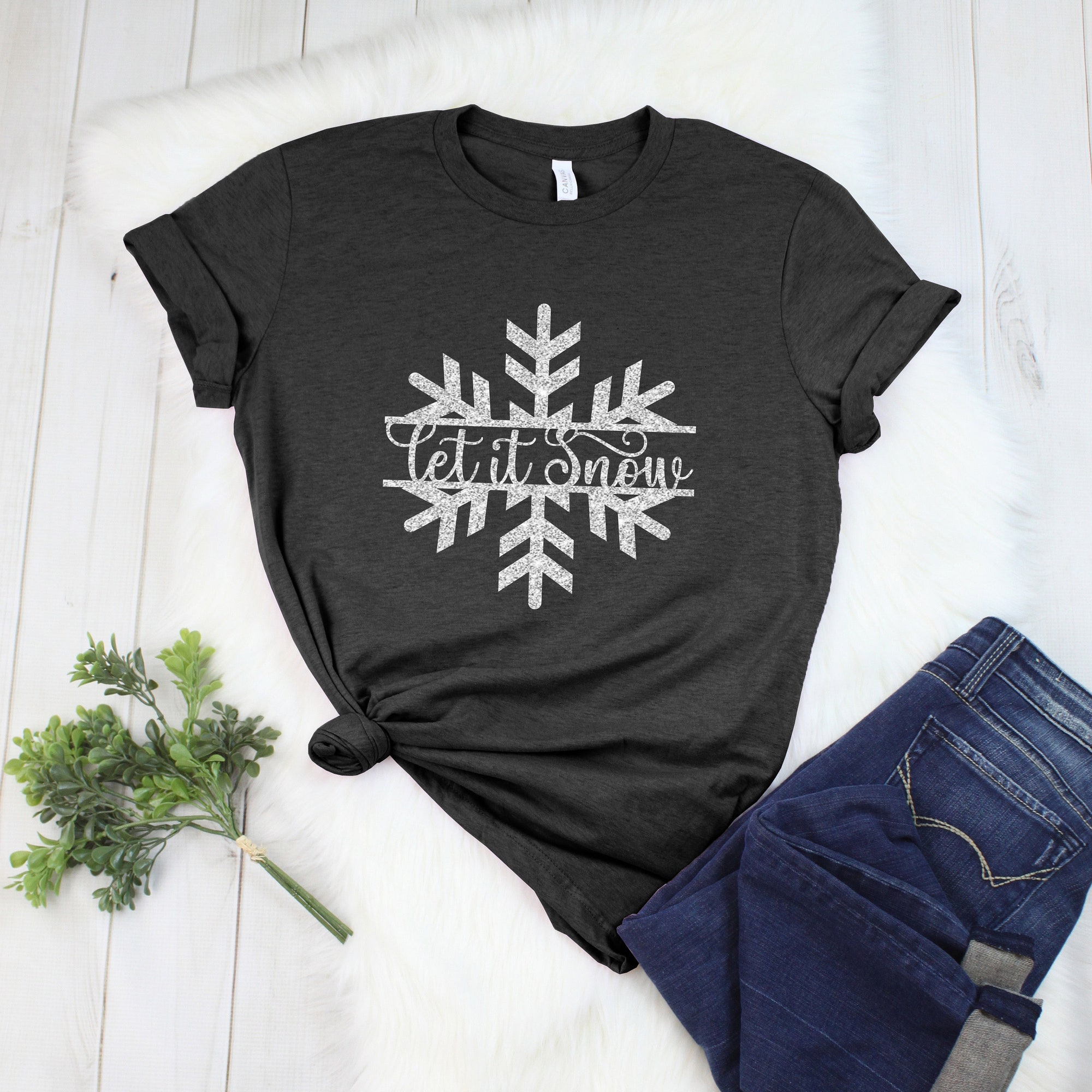 Let It Snow Christmas Shirt | Baby It's Cold Snowman Merry Tee image 2