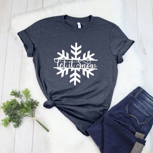 Let It Snow Christmas Shirt | Baby It's Cold Snowman Merry Tee image 0