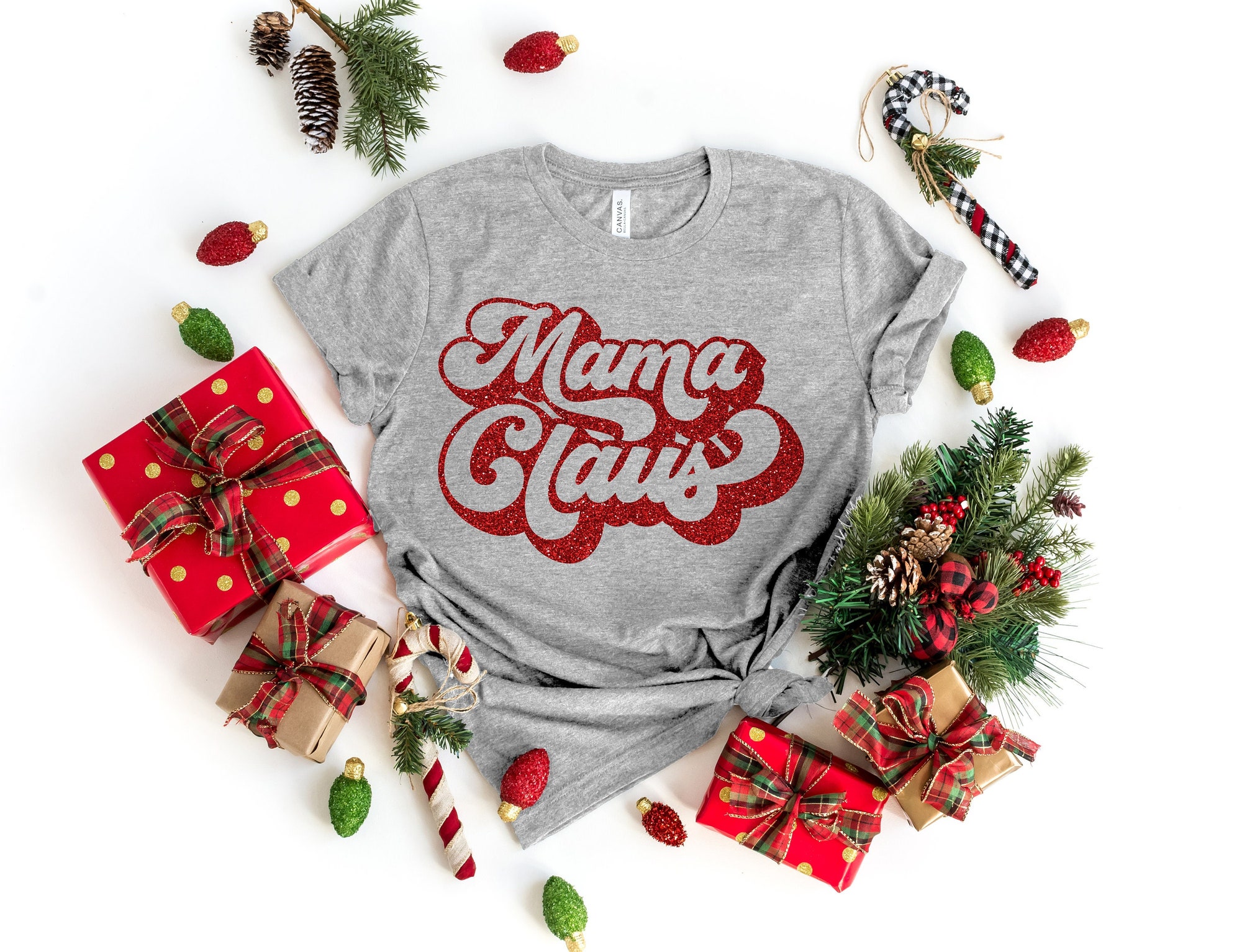 Mama Claus Christmas Shirts | Holiday Mom Gift Tee image 0