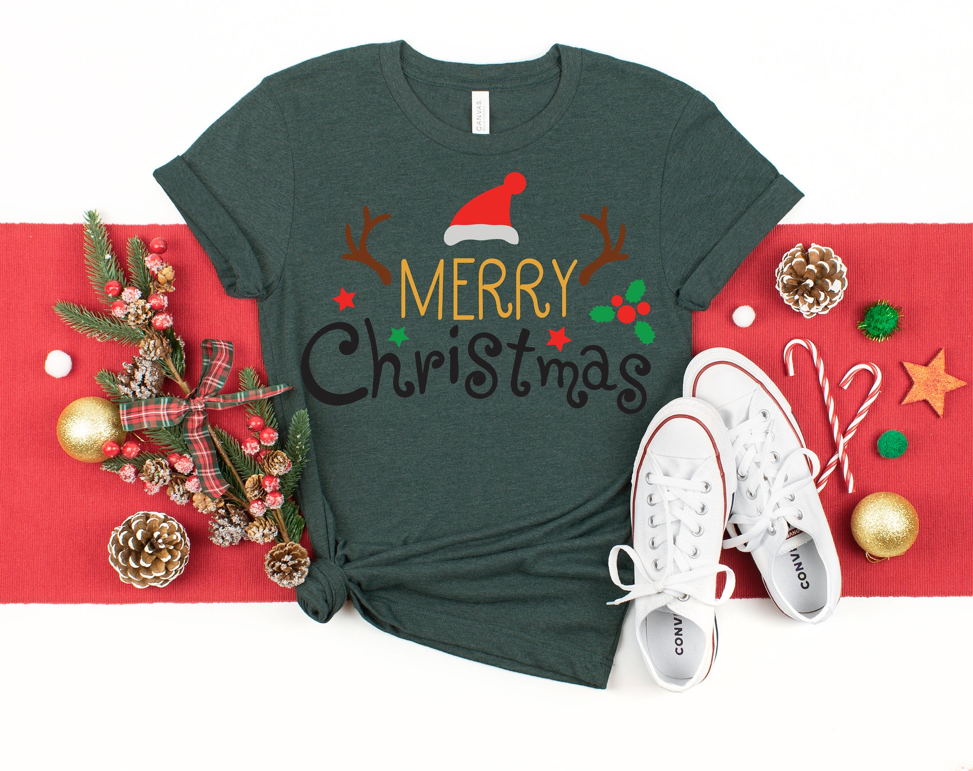 Merry Christmas Shirt: Buffalo Plaid T-shirt Family Matching Holiday Gift image 1