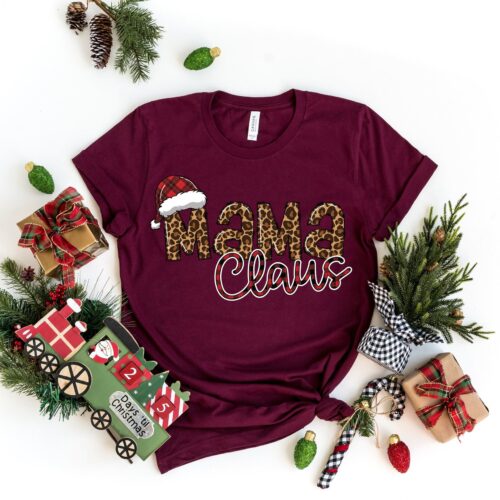 Mama Claus Christmas Shirt | Merry Mama Mom Tee & Gift for Her image 0