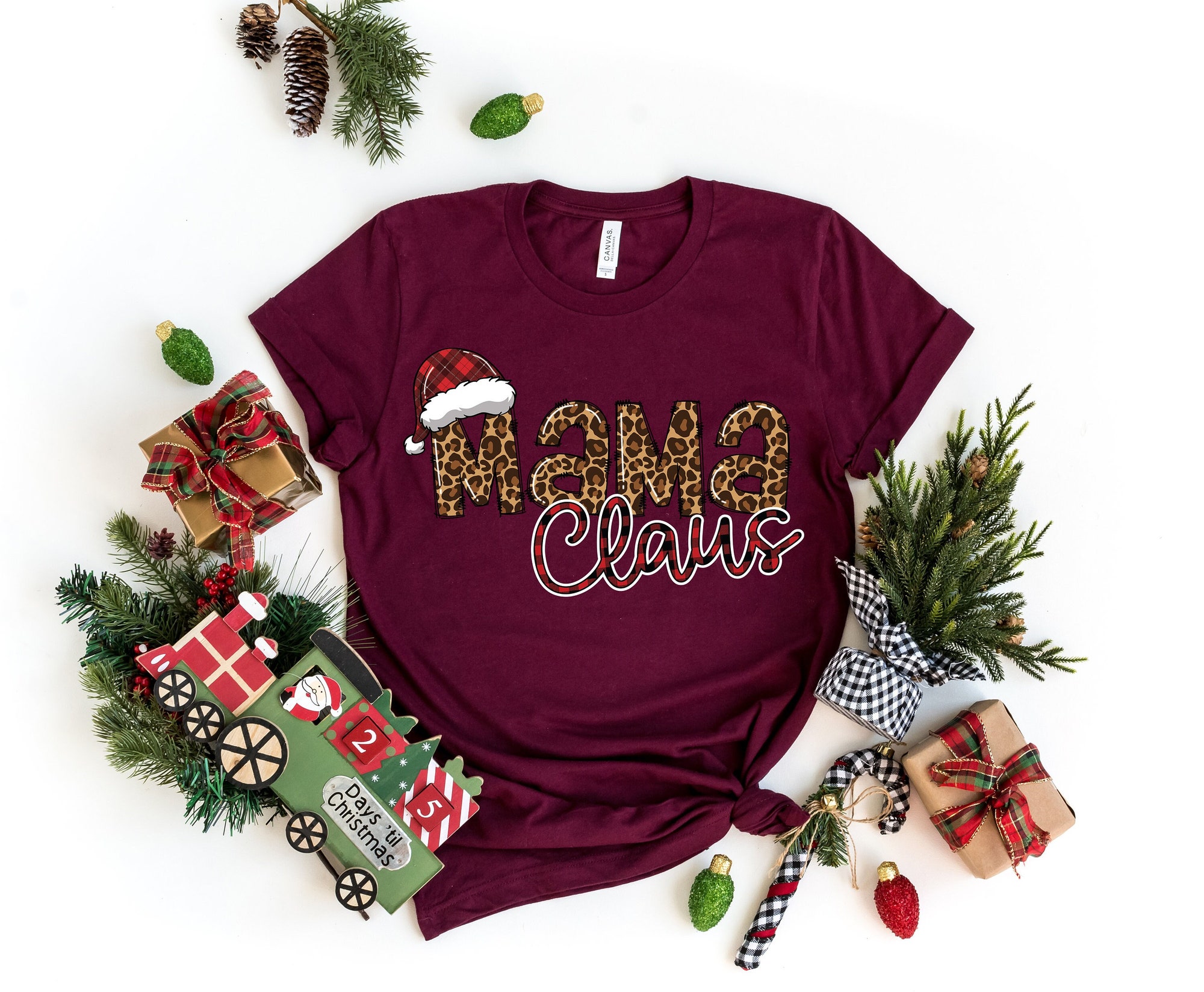 Mama Claus Christmas Shirt | Merry Mama Mom Tee & Gift for Her image 0