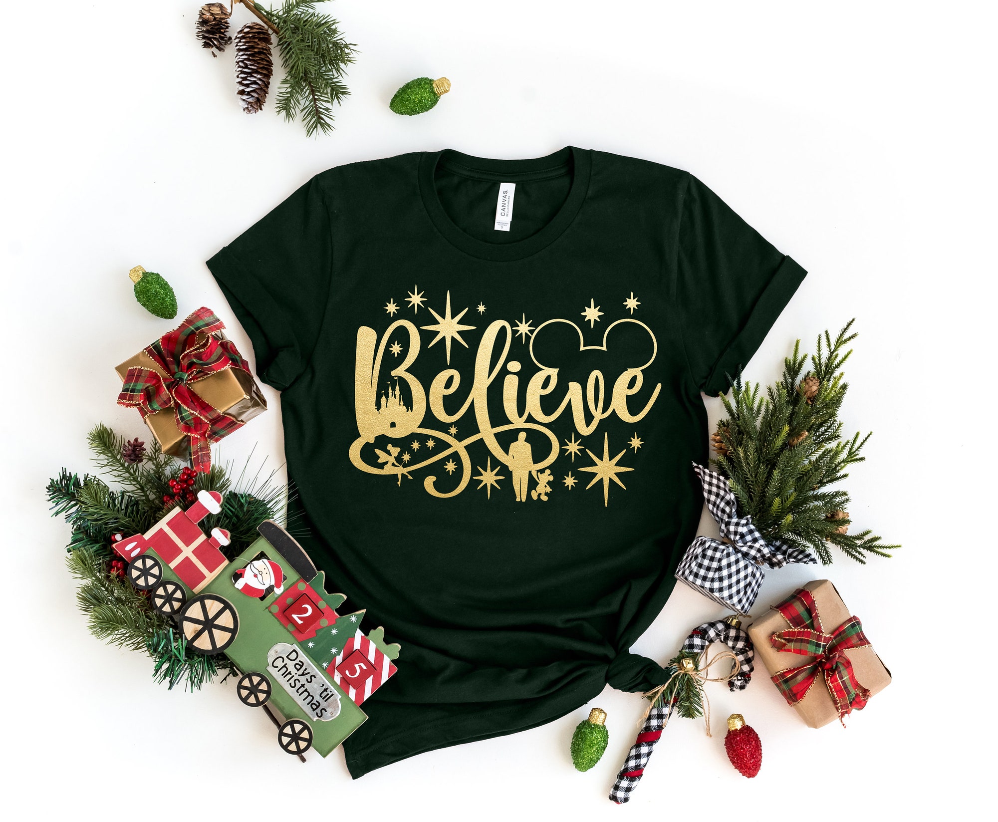 Believe Christmas Shirt Family Matching Holiday Gift Tee image 2