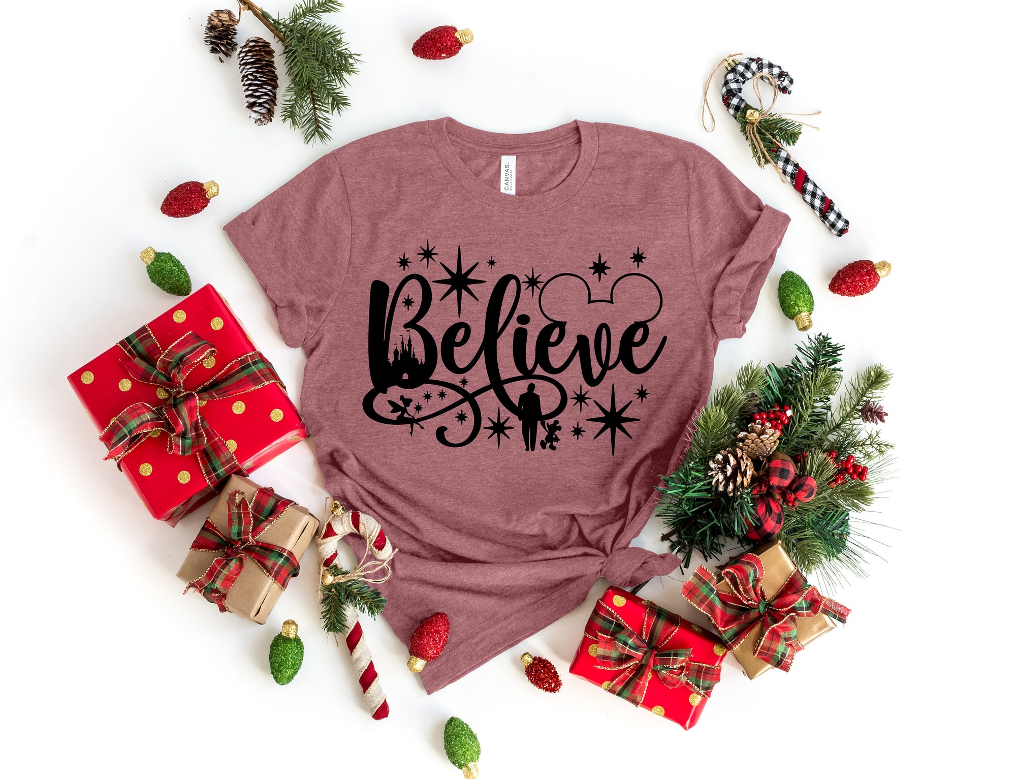 Believe Christmas Shirt Family Matching Holiday Gift Tee image 1