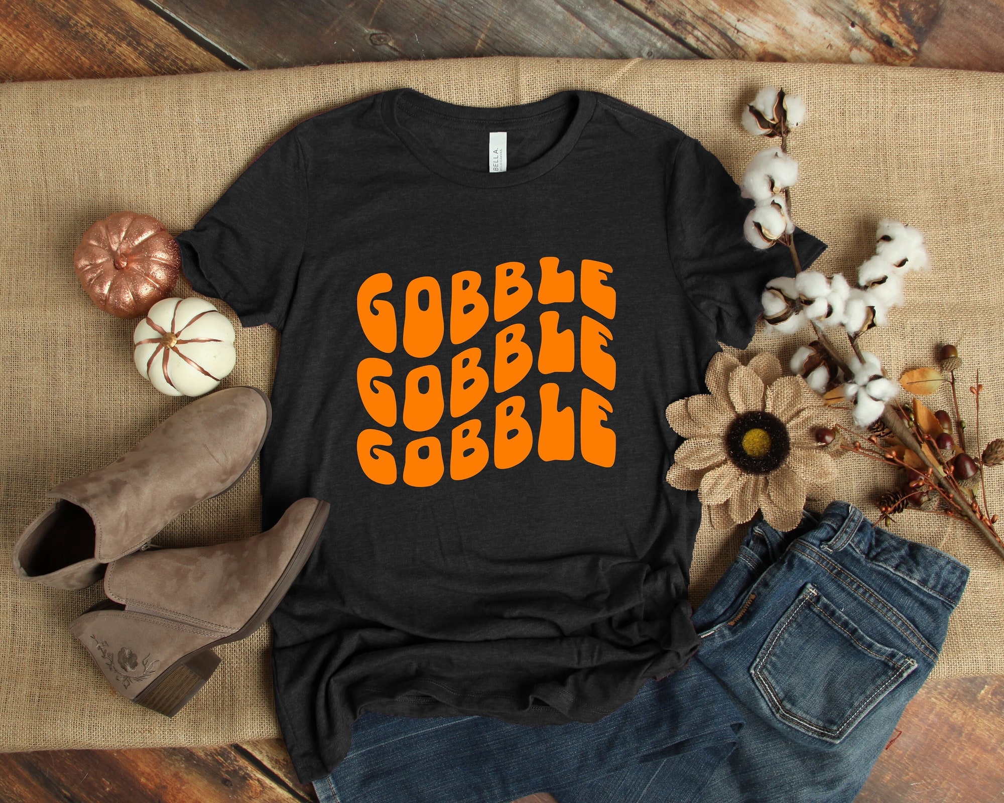 Gobble Gobble Shirt Thanksgiving Cooking Team WTF Wine Turkey Family image 0