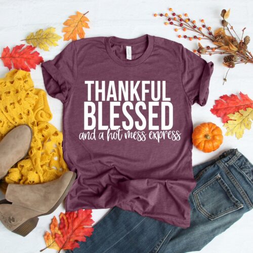 Happy Fall Y'All Thankful Grateful Blessed Oklahoma Thanksgiving Shirt image 0