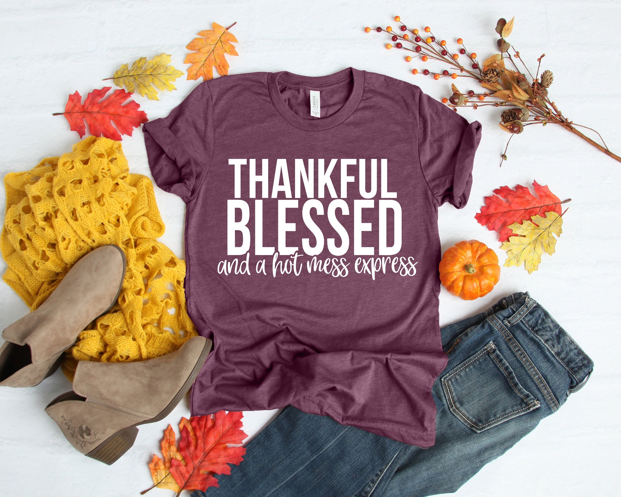Happy Fall Y'All Thankful Grateful Blessed Oklahoma Thanksgiving Shirt image 0