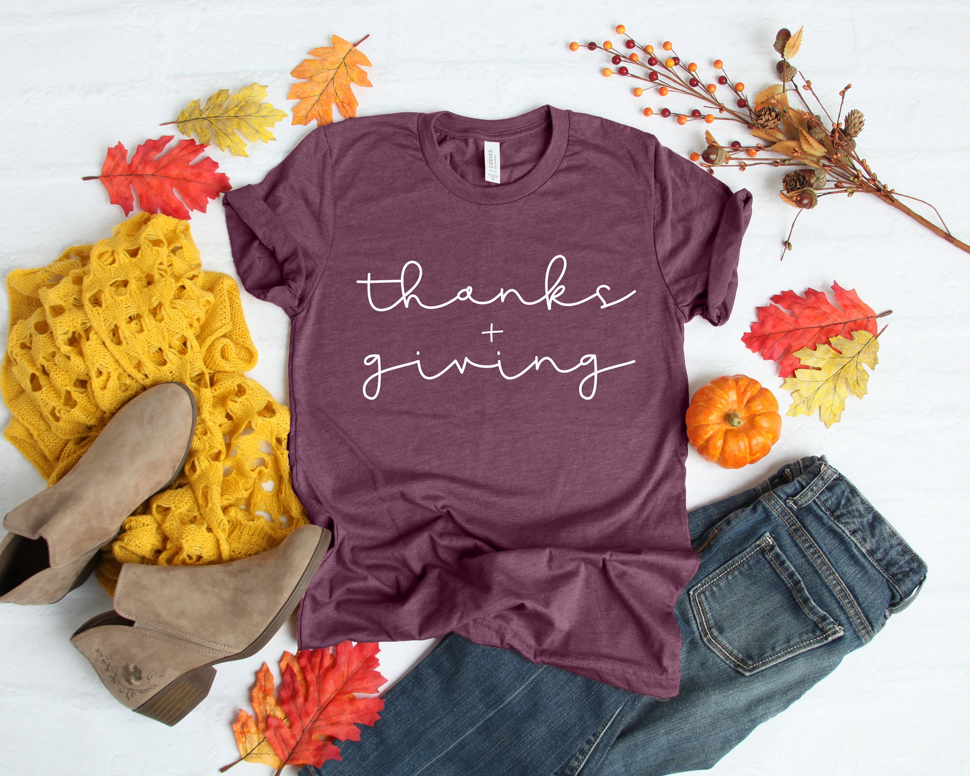 Thanks Plus Giving Shirt: Thanksgiving Tee Thankful Fall Pumpkin Blessed Family image 1