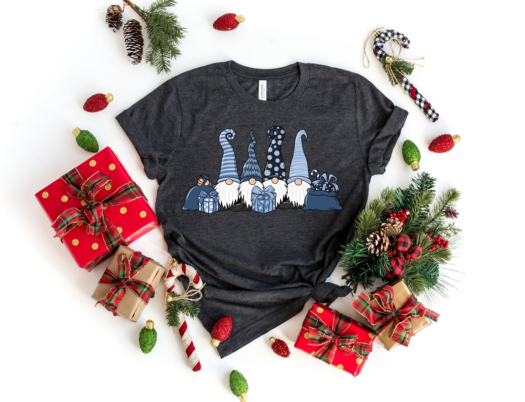 Christmas Gift Gnome Shirt: Family Matching Tee Holiday Cheer image 1