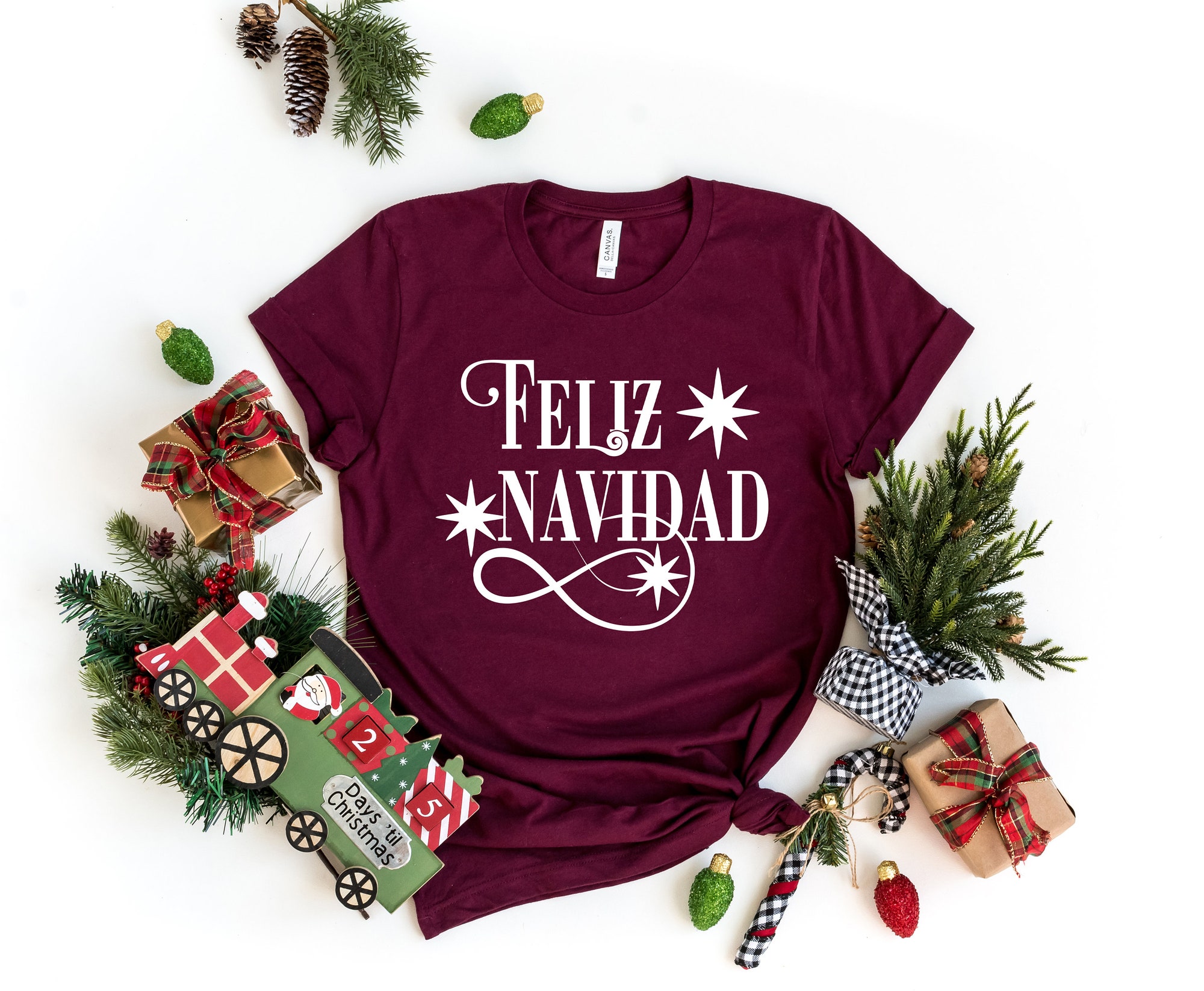 Feliz Ano Nuevo 2022 Feliz Navidad Shirt | Spanish Merry Christmas image 1