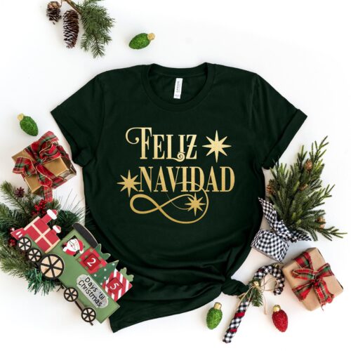 Feliz Ano Nuevo 2022 Feliz Navidad Shirt | Spanish Merry Christmas image 0